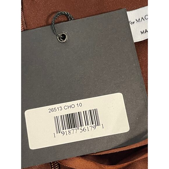 Mac Duggal NEW Size 10 Style 26513 Brown Faux Wrap Sleeveless V Neck Wrap Gown - Picture 8 of 9